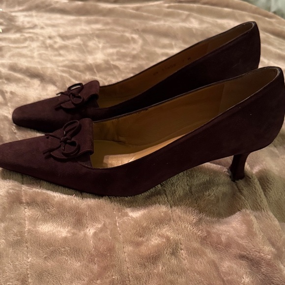 Stuart Weitzman Dark Brown Suede Flats - Picture 4 of 4